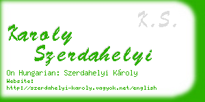 karoly szerdahelyi business card